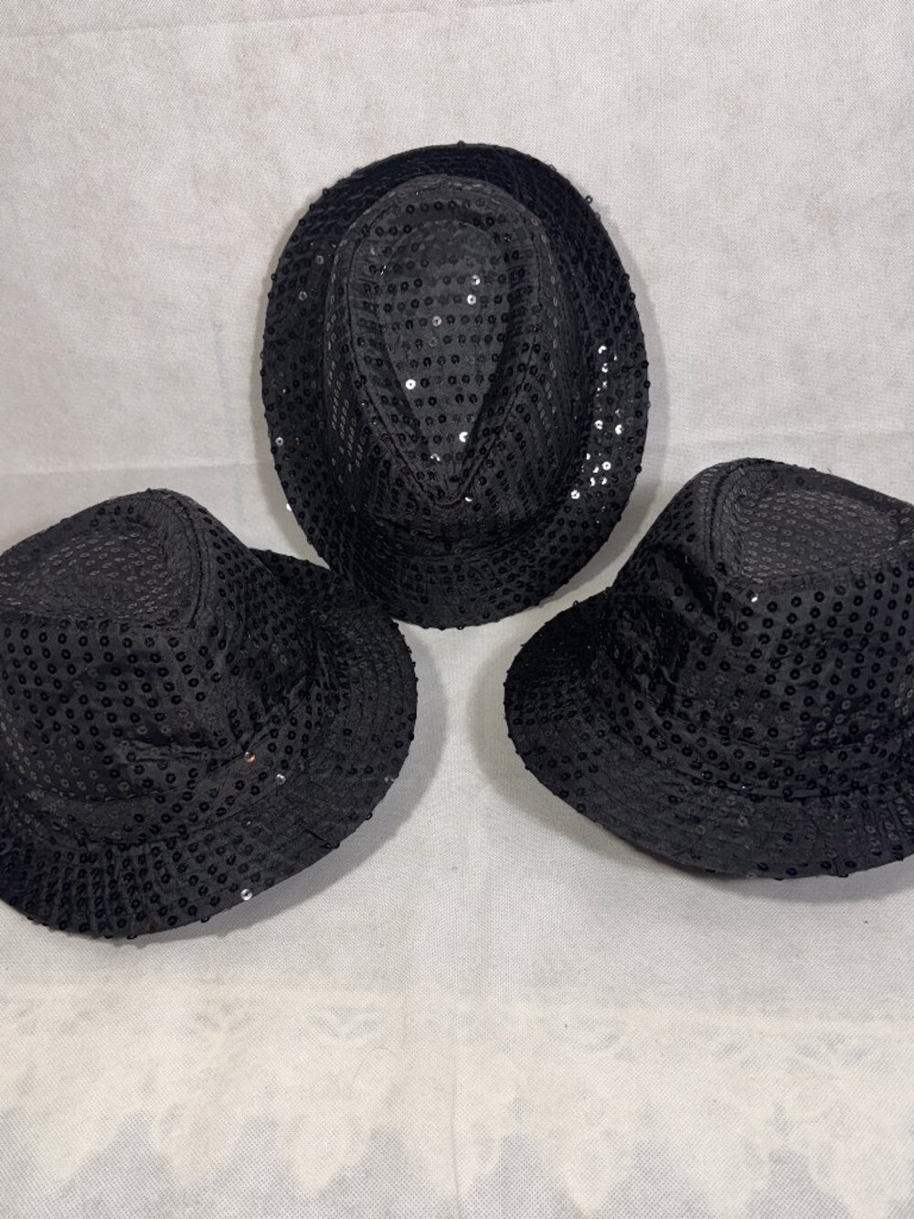 Jazzy fedora style black sequin party hat